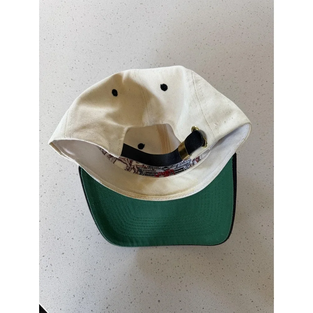 Vintage Roper Hat Cap Strap Back Horse Western Embroidered Beige Black Mens 90s - Picture 4 of 7